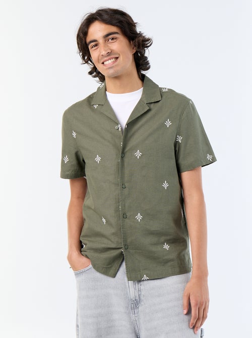 Chemise à manche courtes avec broderies - Kiabi