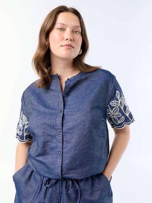 Chemise à manches brodées - Kiabi Chemise à manches brodées - Kiabi