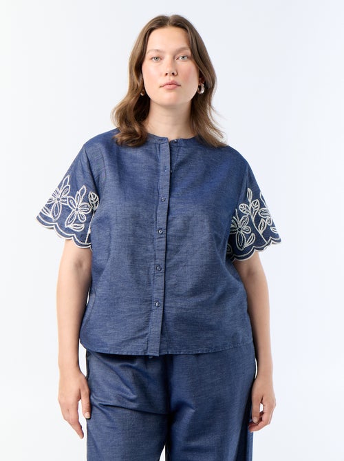 Chemise à manches brodées - Kiabi Chemise à manches brodées - Kiabi