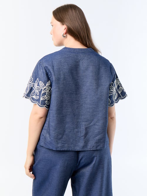 Chemise à manches brodées - Kiabi Chemise à manches brodées - Kiabi
