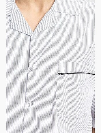 Chemise à manches courtes à fines rayures giesto