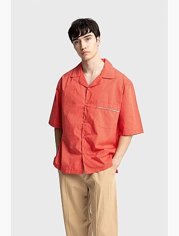 Chemise à manches courtes à fines rayures giesto