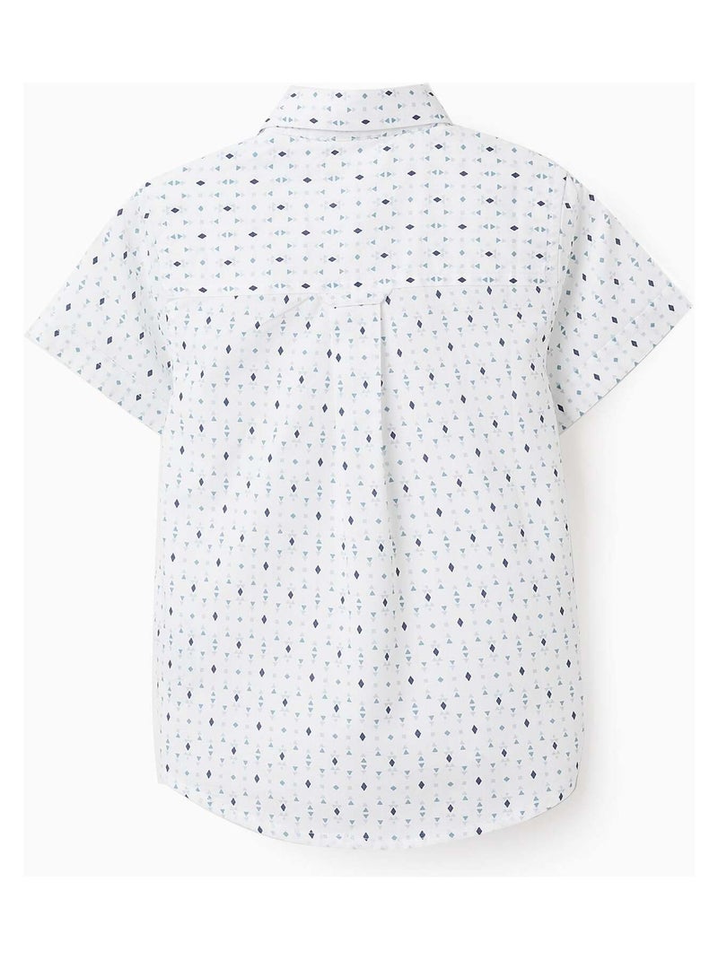 Chemise à Manches Courtes à Motif Bleu clair - Kiabi