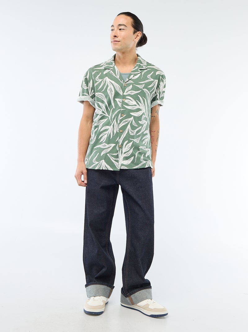 Chemise à manches courtes à motif Vert - Kiabi