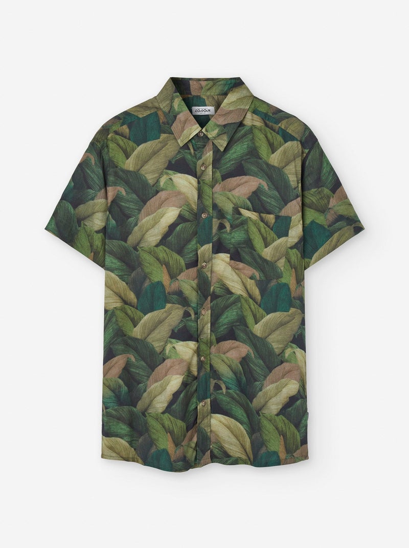 Chemise à Manches Courtes à Motif Vert - Kiabi