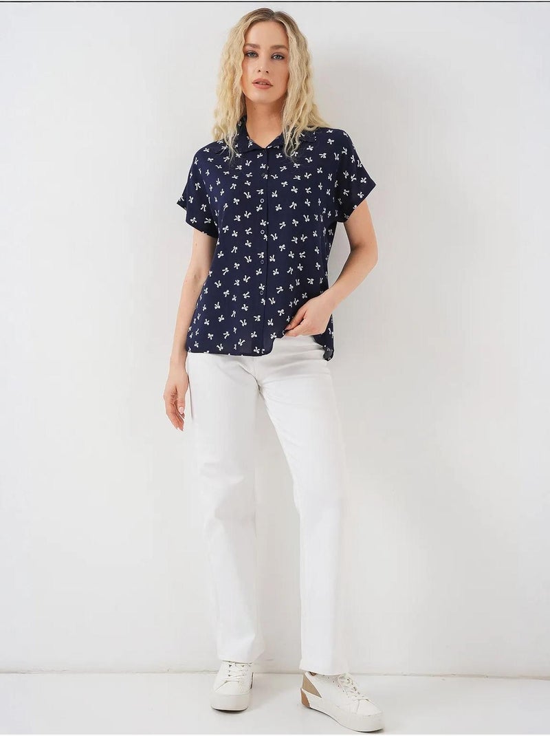 Chemise à manches courtes à motifs bdart Bleu marine - Kiabi