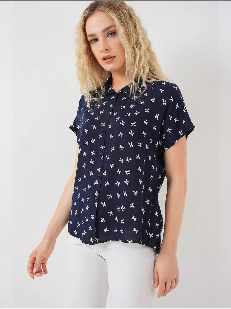Chemise à manches courtes à motifs bdart Bleu marine - Kiabi