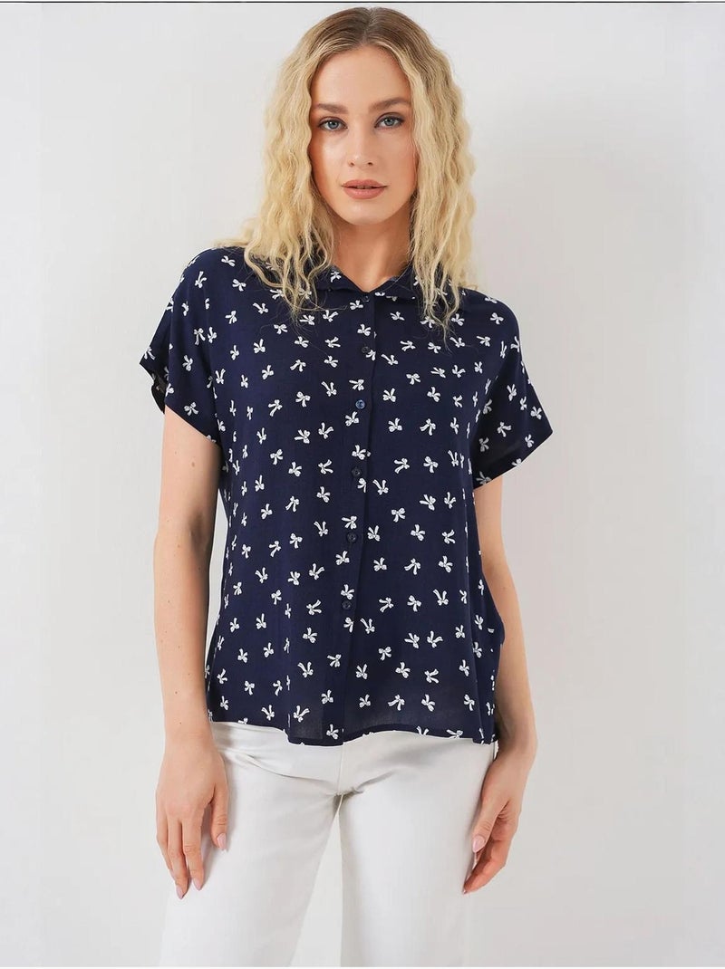 Chemise à manches courtes à motifs bdart Bleu marine - Kiabi