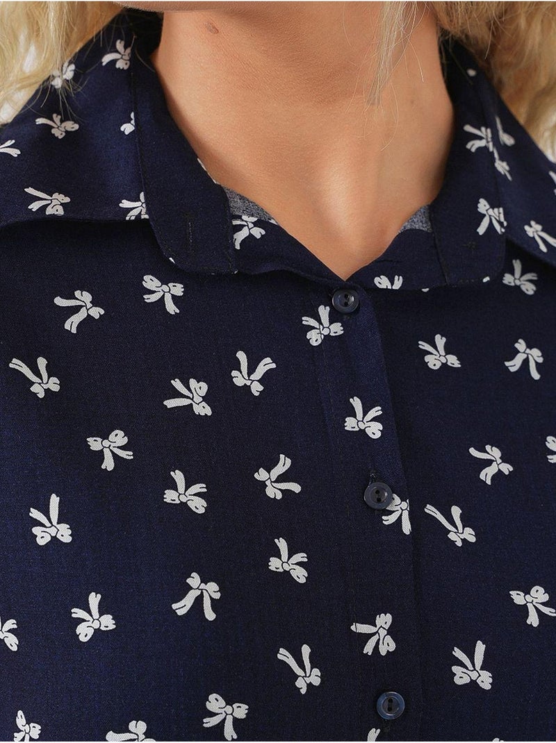 Chemise à manches courtes à motifs bdart Bleu marine - Kiabi