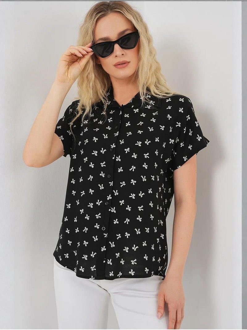 Chemise à manches courtes à motifs bdart Noir - Kiabi