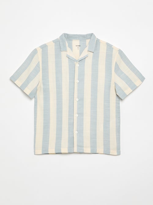 Chemise à manches courtes à rayures - Kiabi