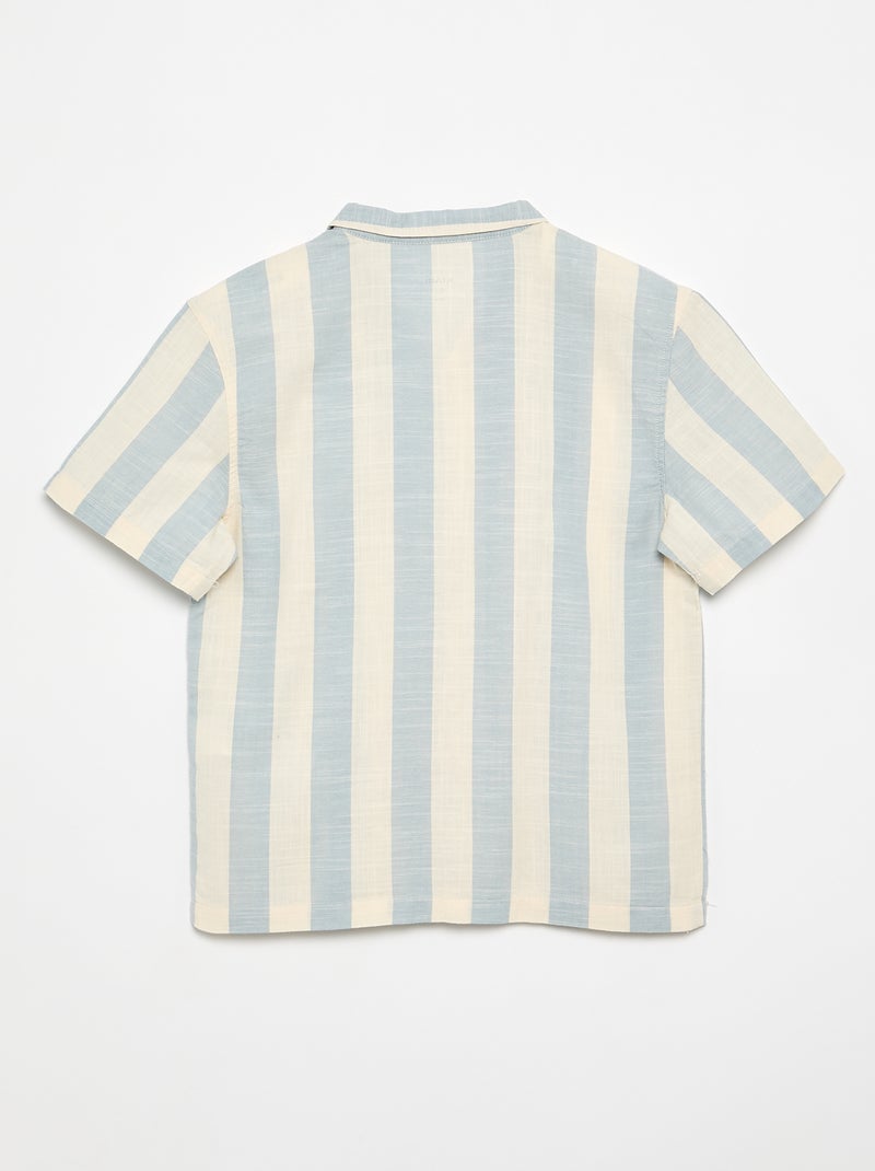Chemise à manches courtes à rayures Bleu - Kiabi