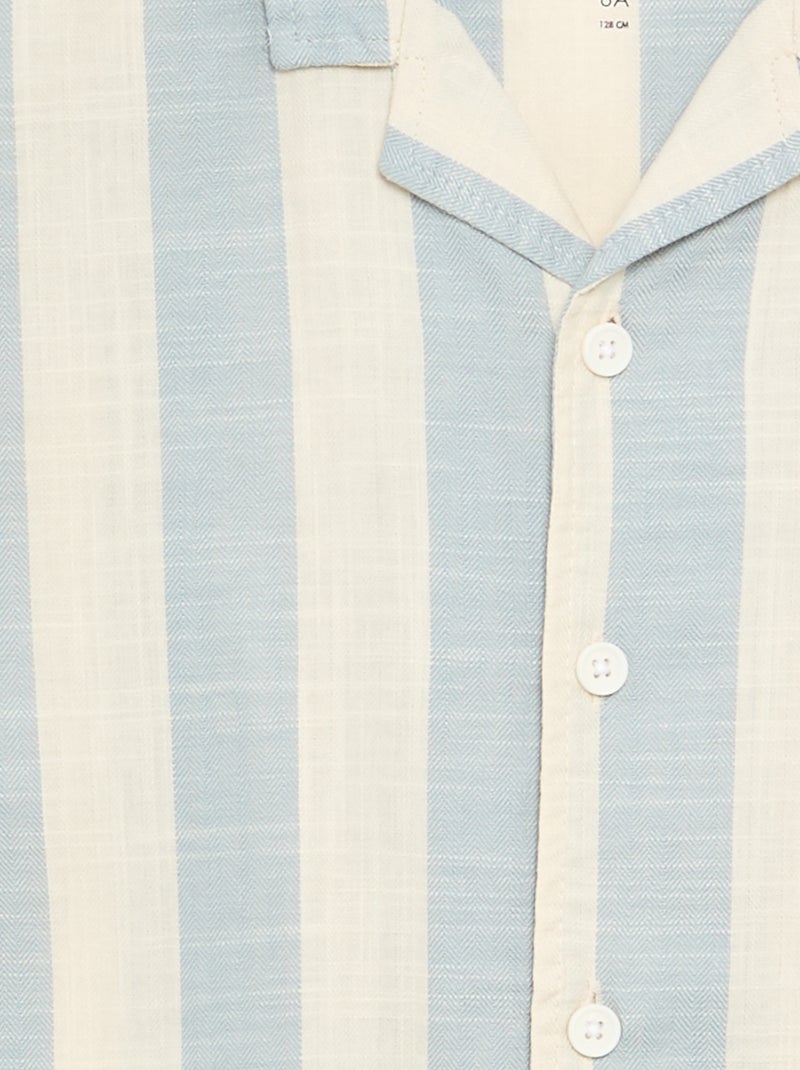 Chemise à manches courtes à rayures Bleu - Kiabi