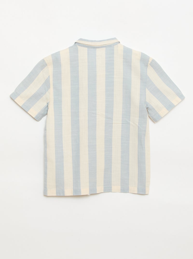 Chemise à manches courtes à rayures Bleu - Kiabi