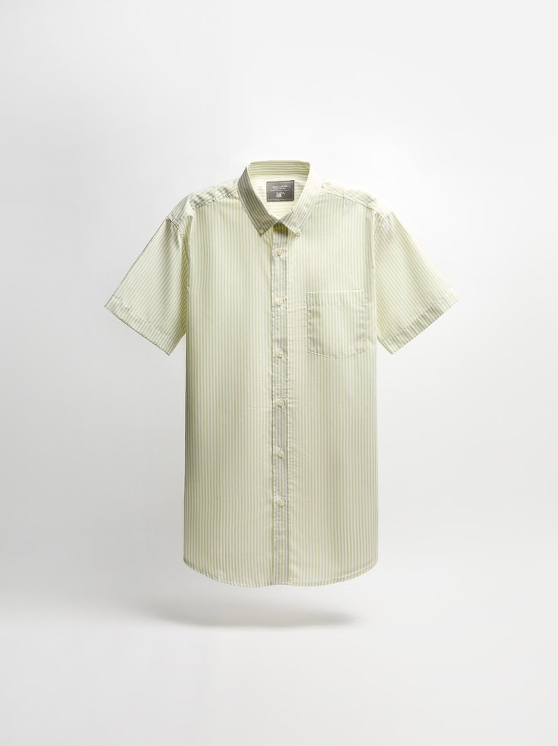Chemise à manches courtes à rayures  MO Fashion Vert - Kiabi
