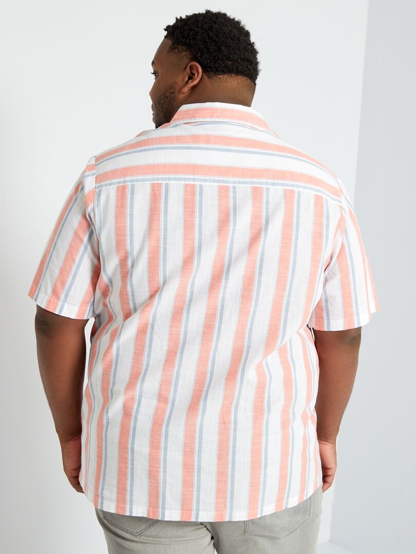 Chemise à manches courtes à rayures Orange rayé - Kiabi