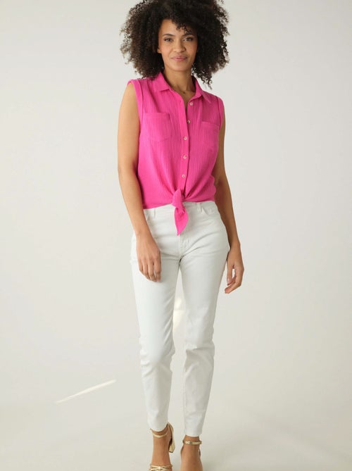 Chemise à manches courtes à revers pour femme 'Deeluxe' - Kiabi