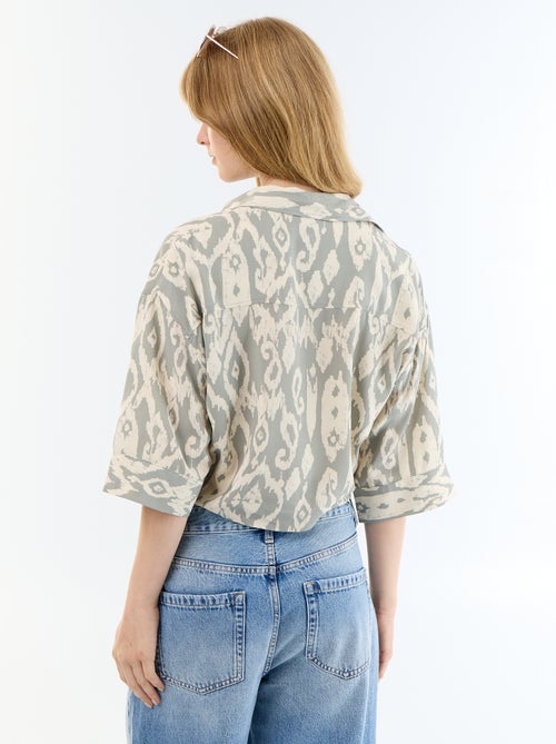Chemise à manches courtes avec base à nouer - Kiabi