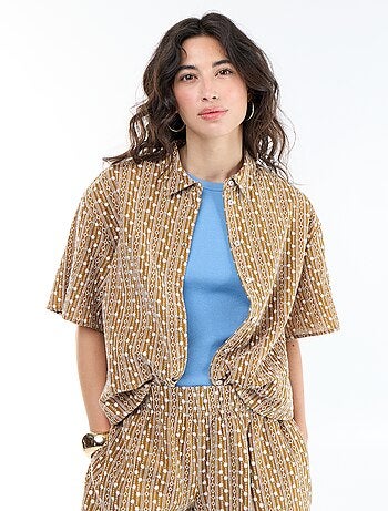 Chemise à manches courtes avec broderies