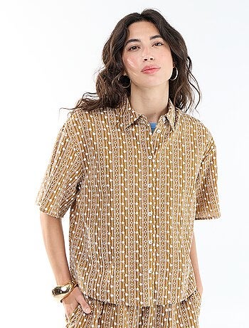 Chemise à manches courtes avec broderies