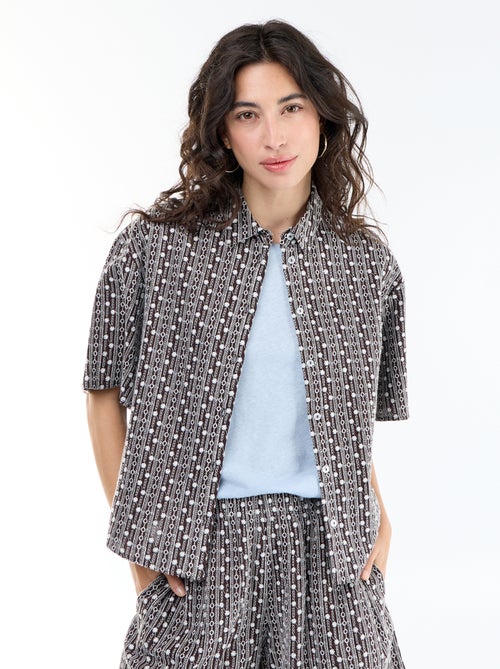 Chemise à manches courtes avec broderies - Kiabi Chemise à manches courtes avec broderies - Kiabi