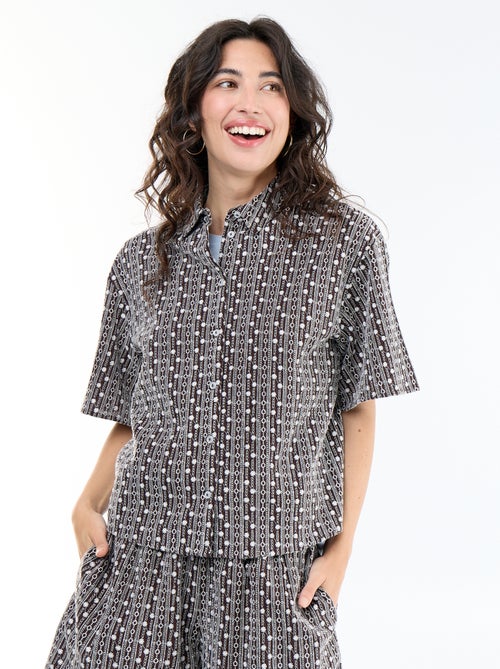 Chemise à manches courtes avec broderies - Kiabi Chemise à manches courtes avec broderies - Kiabi