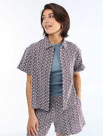 Chemise à manches courtes avec broderies