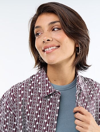 Chemise à manches courtes avec broderies