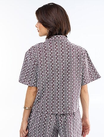 Chemise à manches courtes avec broderies