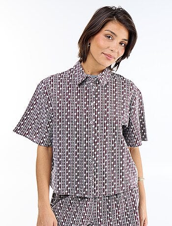 Chemise à manches courtes avec broderies