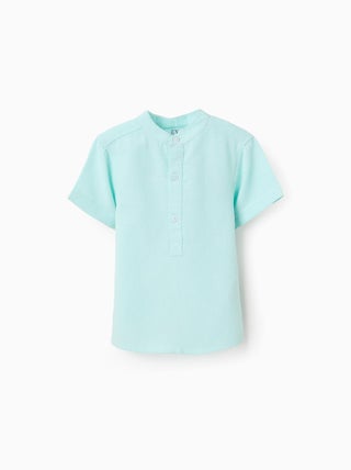 Chemise à Manches Courtes avec Col Mao