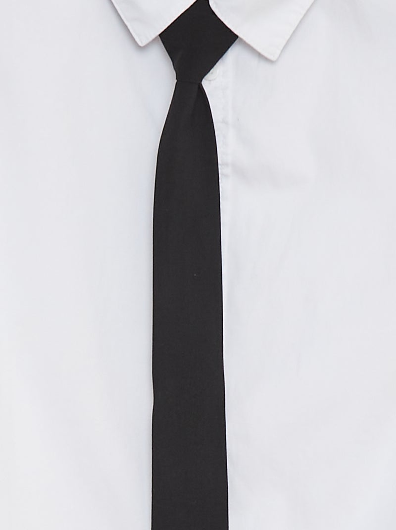 Chemise à manches courtes avec cravate BLANC - Kiabi