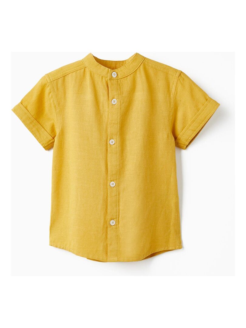 Chemise à manches courtes avec lin pour bébé garçon manches courtes MATISSE Blanc Orange clair - Kiabi