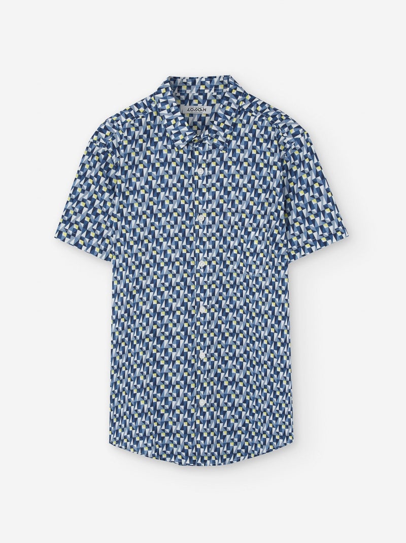 Chemise à Manches Courtes avec Motif Bleu - Kiabi
