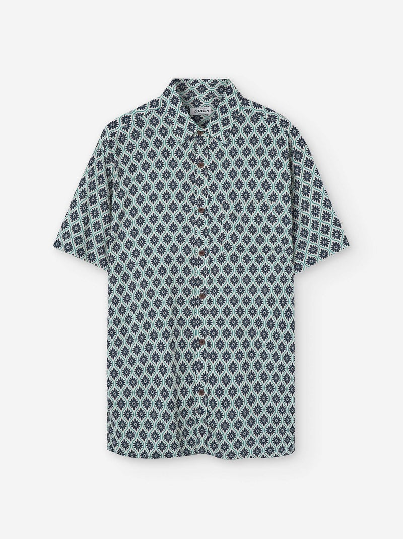 Chemise à Manches Courtes avec Motif floral Blanc Ecru - Kiabi