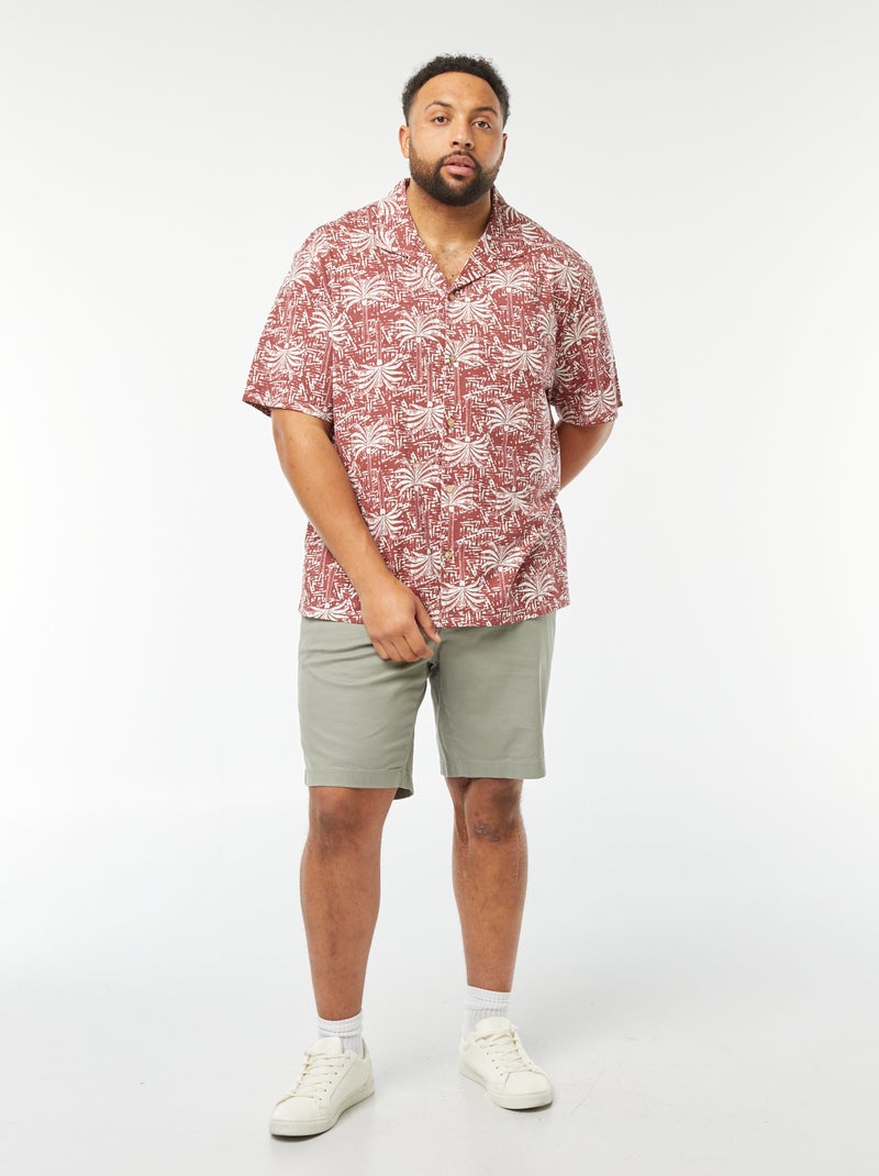 Chemise à manches courtes avec motif ROUGE - Kiabi