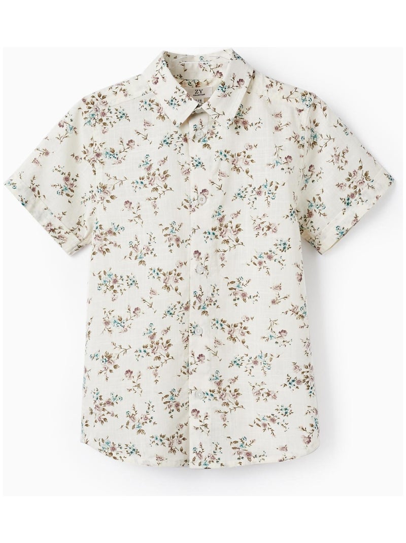 Chemise à manches courtes beige pour garçon manches courtes CEREMONY COLLECTION Blanc - Kiabi
