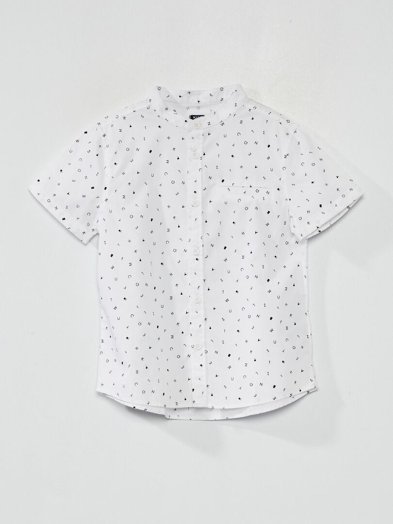 Chemise à manches courtes Blanc à motifs - Kiabi