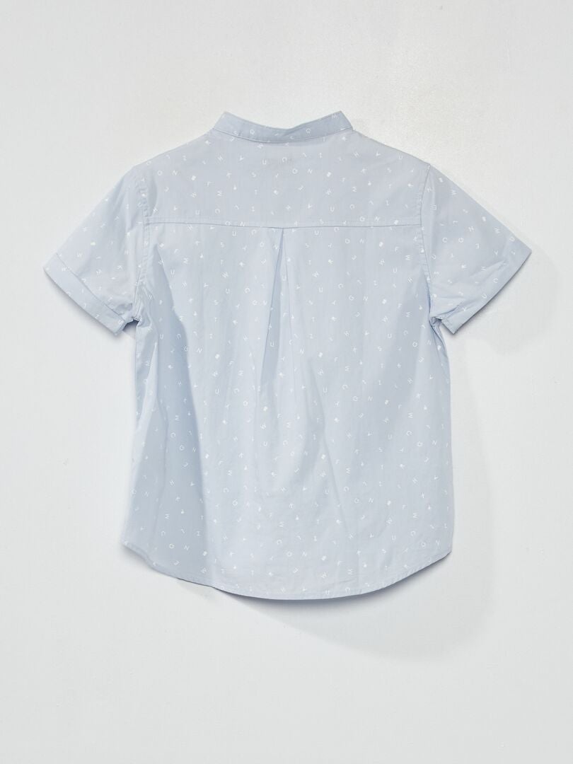 Chemise à manches courtes Bleu à motifs - Kiabi