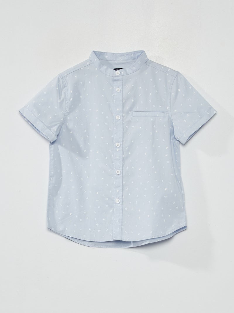 Chemise à manches courtes Bleu à motifs - Kiabi