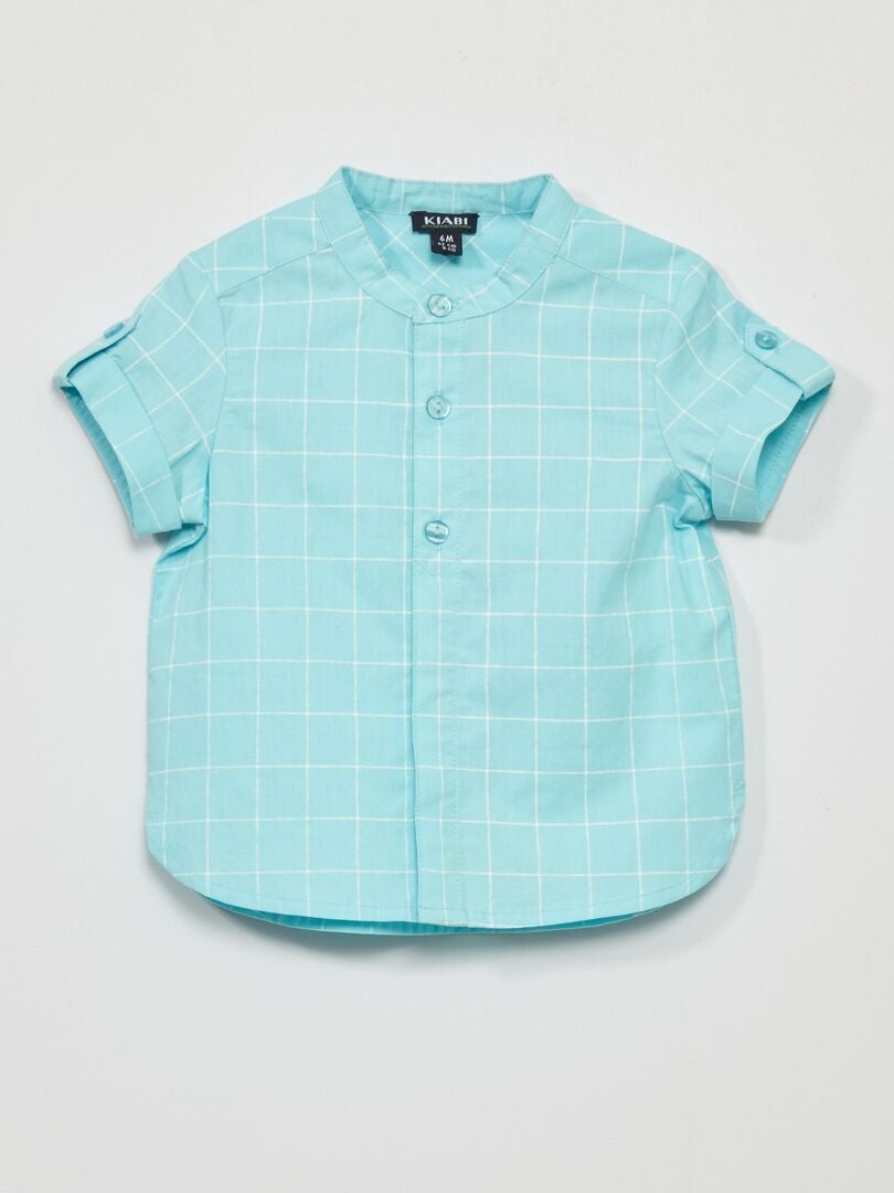 Chemise à manches courtes Bleu - Kiabi