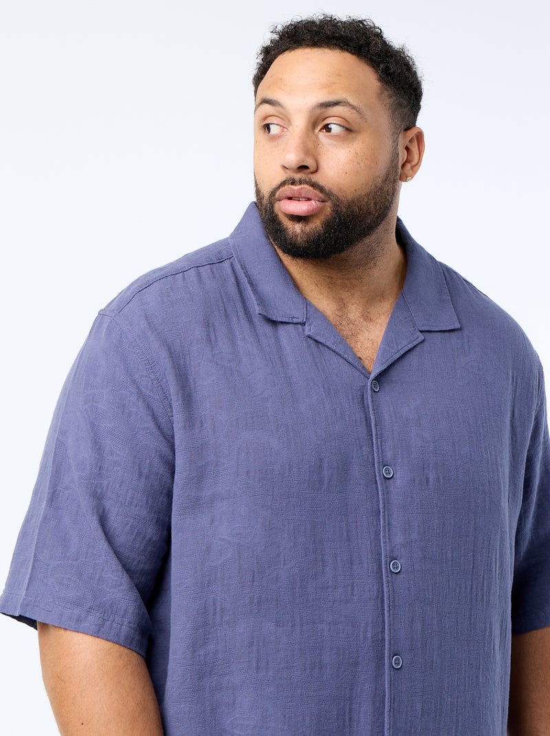 Chemise à manches courtes Bleu - Kiabi