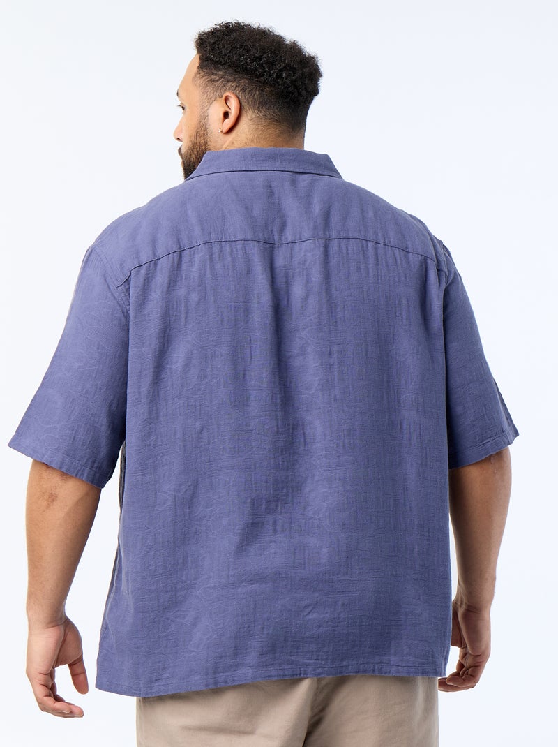Chemise à manches courtes Bleu - Kiabi