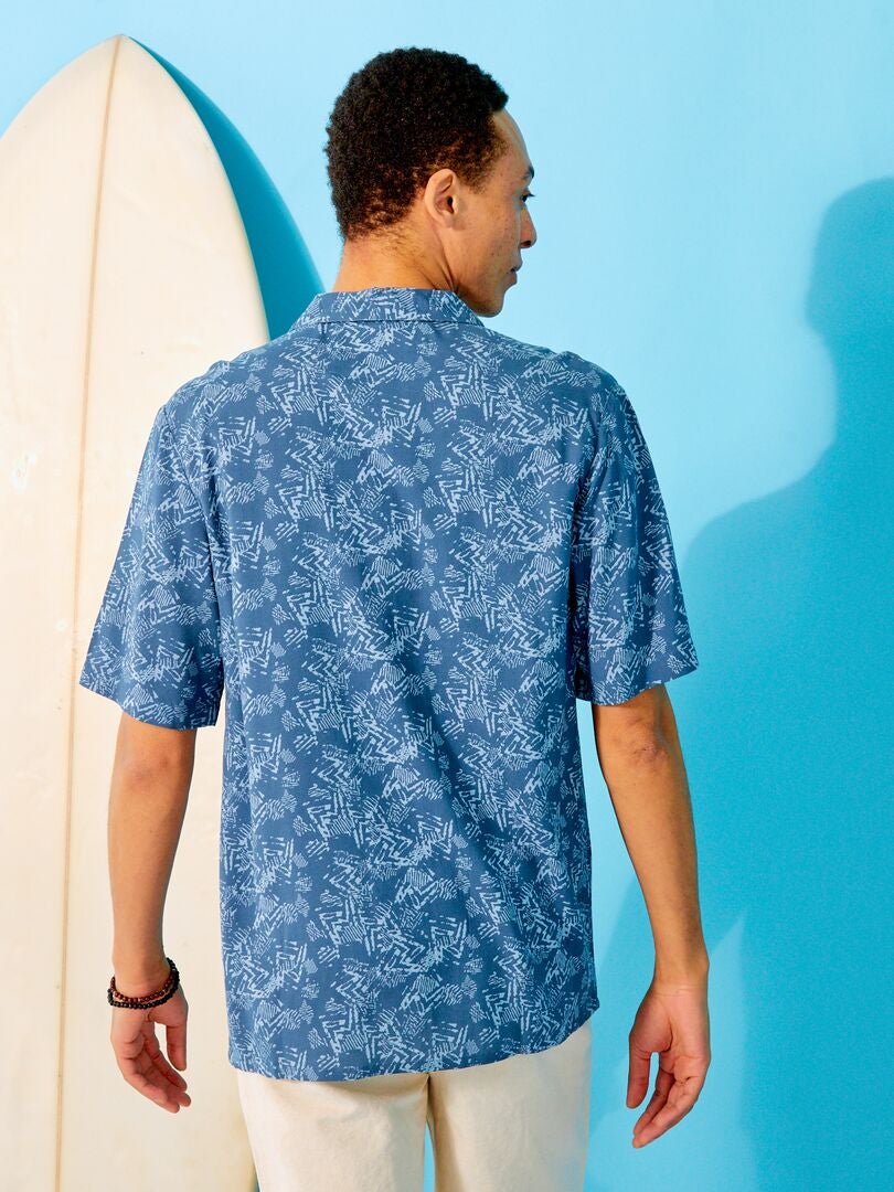 Chemise Homme Manches Courtes Imprimé Kiwi - Col Cubain - Polyester - Taille S à 4XL - Pour Été, Plage - 6