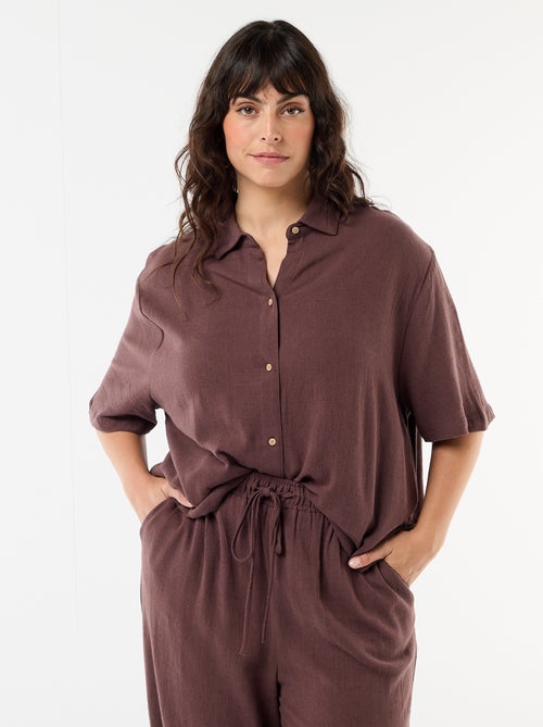 Chemise à manches courtes boutonnée - Kiabi