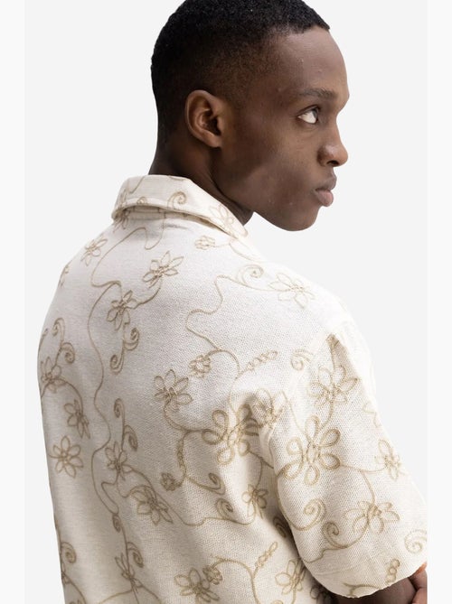 Chemise à manches courtes brodée en popeline de coton giesto - Kiabi Chemise à manches courtes brodée en popeline de coton giesto - Kiabi