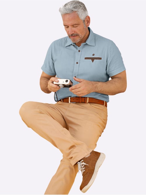 Chemise à Manches Courtes Détails En Qualité Lisse - Taille Standard - Witt - Kiabi Chemise à Manches Courtes Détails En Qualité Lisse - Taille Standard - Witt - Kiabi