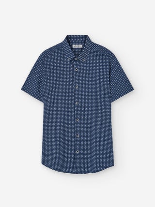 Chemise à Manches Courtes en Coton à Motif