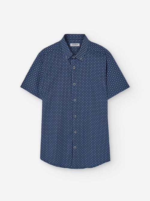 Chemise à Manches Courtes en Coton à Motif - Kiabi