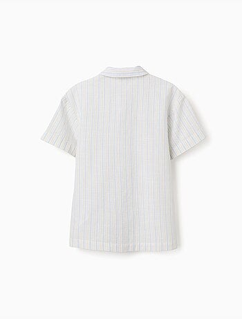 Chemise à manches courtes en coton à rayures B&S